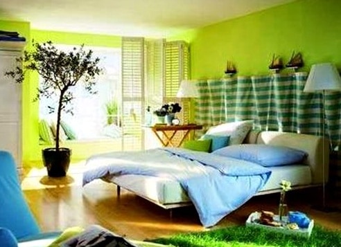 menata kamar  tidur  warna hijau  minimalis  RumahLia com